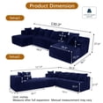 thumbnail image 2 of 130" Modular Sectional Sofa, Blue Cloud Boneless Sofa, Couches For Living Room, Striped Corduroy Upholstered 4-Seater Sofa With Pillow Back And Square Arms, 2 of 9