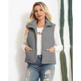thumbnail image 5 of Czanzd Women's Corduroy Stand Collar Puffer Vest Warm Puffy Outerwear(Dark-Grey,S), 5 of 9