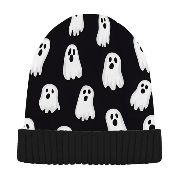 joogoo Abstract Ghost Beanie Hats Cuffed Winter Warm Knit Thick Beanies