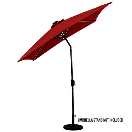 Sun Ray - 9'x7' Rectangular Next Gen Solar Lighted Umbrella - Teal