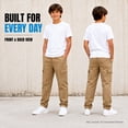 thumbnail image 2 of Quad Seven Boys Joggers Twill Stretch Cargo Pants with Pockets and Elastic Waistband 2 Pack, 2 of 7