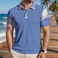 thumbnail image 2 of Homeyce Polo Shirts for Men Collar Short Sleeve Polo Shirts Button Work Fashion Casual Classic Polo Sweatshirt Solid Color Golf T Shirt,Blue 4XL, 2 of 5