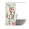 thumbnail image 2 of ARTJIA Vintage Romantic Paris Effiel Tower Shower Curtain, Pink Floral Flower Bike Polyester Fabric Shower Curtain Bathroom Sets with Hooks 60x72 Inches, 2 of 3