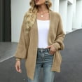thumbnail image 4 of WFJCJPAF Clearance! Sweater for Women under $10,Fashion Women Casual Long Sleeve Long Sweater Coat Cardigan Blouse Tops - Khaki M, 4 of 9