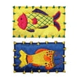 thumbnail image 1 of ID 0282AB Set of 2 Trout Symbols Patch Fishing Pond Embroidered Iron On Applique, 1 of 1