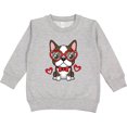 thumbnail image 2 of Inktastic Boston Terrier Valentine Heart Toddler Sweatshirt, 2 of 4