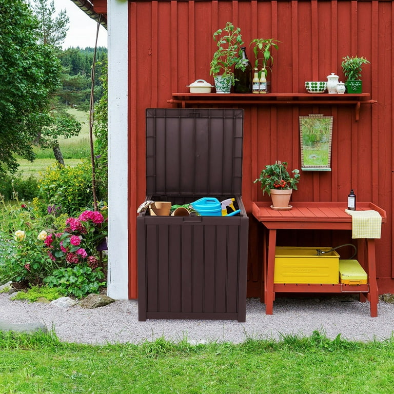Rubbermaid Resin Weather Resistant Outdoor Garden Storage Deck Box