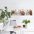 thumbnail image 4 of Rustic Highland Cow Wall Art Decor Farmhouse Magritte Cow Wall Decor Pictures Canvas Prints Artworks for Living Room Bedroom Restroom 12''x12''x3Pcs, 4 of 7