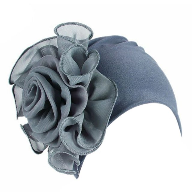 Chapeau Rétro pour Femmes avec Grandes Fleurs, Turban Jaune