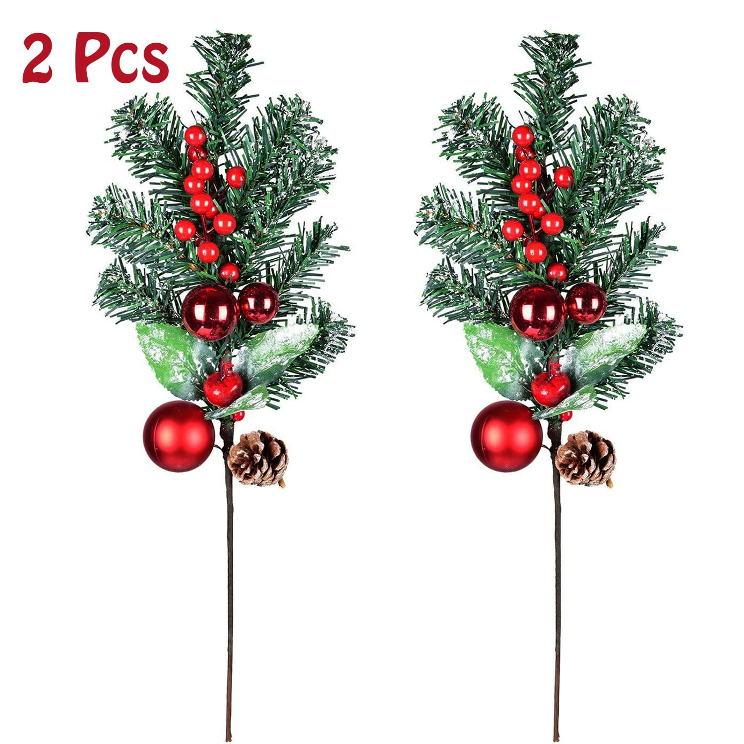 NOLITOY 90 Pcs Christmas Pearls Sticks Christmas Tree Holly Berries Xmas  Holly Berries Berry Stems Spray Christmas Berry Branches Winter Floral  Picks