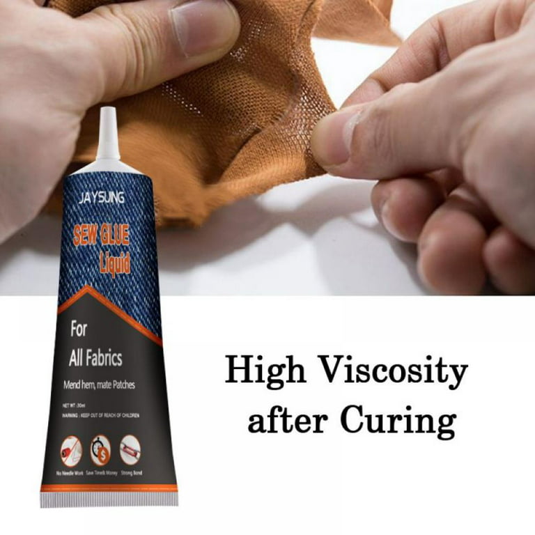 Quick Dry Multi Fabric Sew Glue, Instant Sew Glue Bonding Liquid,  Ultra-Stick Fabric Glue for Clothing Permanent Washable 