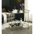 thumbnail image 3 of SAFAVIEH Felicity 2-Tier Classic Bar Cart with Handle and Casters, Gold/Mirror, 3 of 3