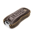 thumbnail image 3 of Vitodeco Genuine Leather Smart Key Fob Case Cover Protector with Leather Key Strap Compatible for 2020 - 2025 Porsche Cayenne, Macan, Panamera, 718, 911 (3-Button, Brown), 3 of 6