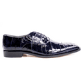 thumbnail image 4 of Men Belvedere Shoes Mare Genuine Ostrich Eel Leather Lace up Navy Blue 2P7, 4 of 5