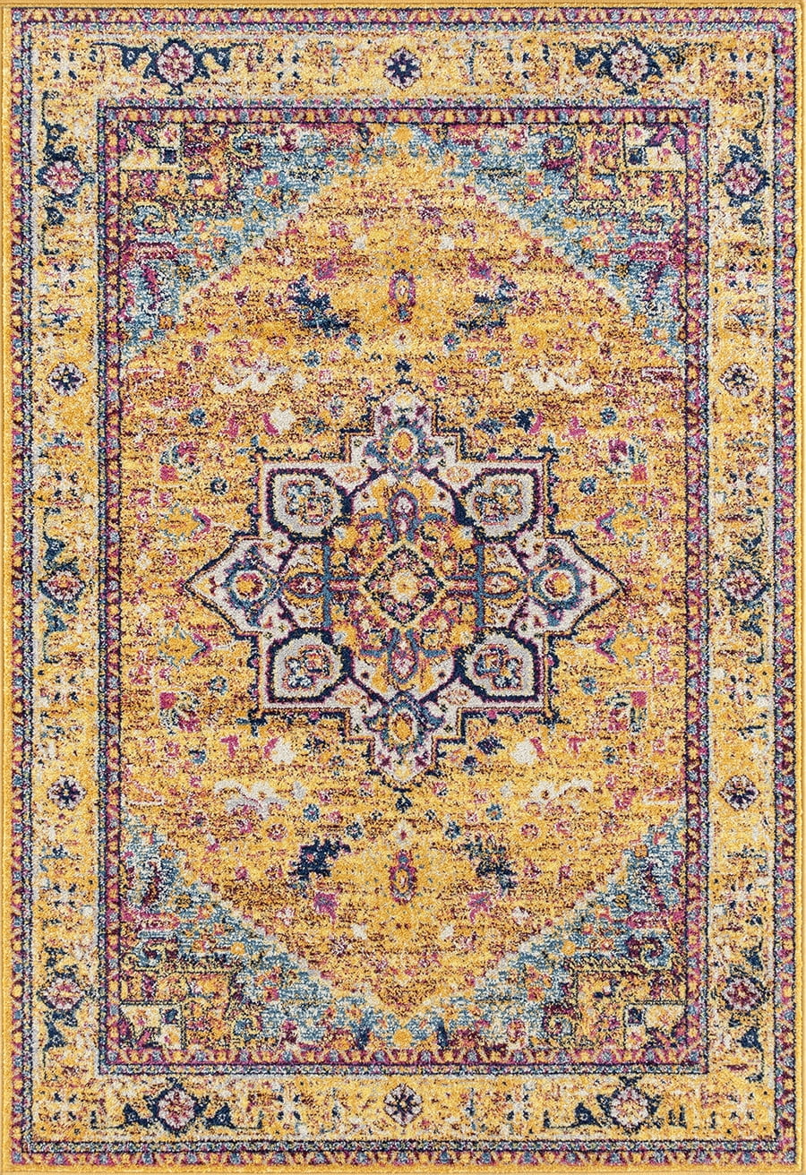 United Weavers Caledonia Zaylee Farmhouse Medallion Area Rug, Burnt Orange, 9'10" X 13'2"