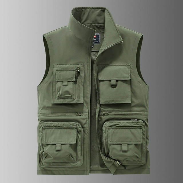 LOVZFMLL Vestes pour Hommes Minces Sports Multi-Poches Décontractés Amples Alpinisme Outils Vestes Extérieures