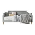 thumbnail image 3 of Home Design Pita Upholstered Twin Daybed with Nailhead Trim and Scooped Silhouette, Gray – Adult Living Room, Guest Room, or Bedroom, Easy Assembly, 3 of 5