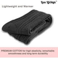 thumbnail image 3 of Lian LifeStyle Big Girl's Women's 3 Pairs Fashion Thigh High Cotton Socks JMYP1025 Size L/XL(Black), 3 of 6