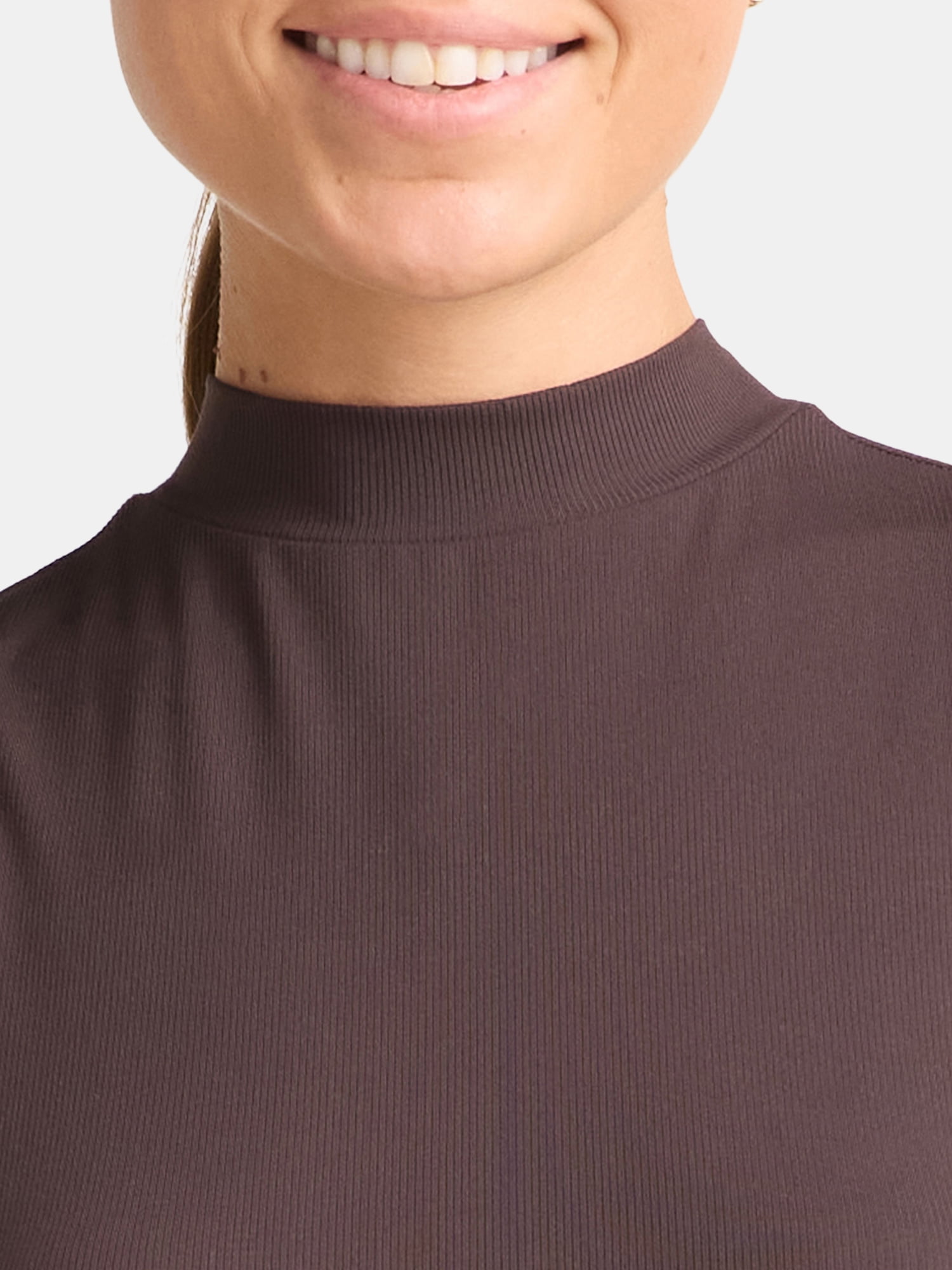 Avia Women's Ribbed Mock Neck Tank Top, Sizes XS-XXXL
