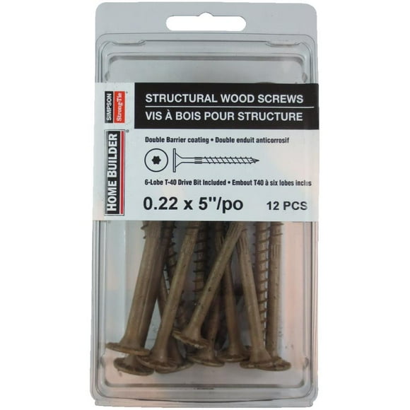 12 Pack 5" Structural Wood Screws