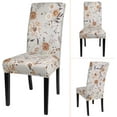 thumbnail image 4 of Printed Dining Room Chair Covers Set of 6, Stretch Kitchen Chair Covers Washable Parsons Chair Slipcover Removable Dining Chair Protectors for Hotel,Ceremony(Brown Floral), 4 of 6