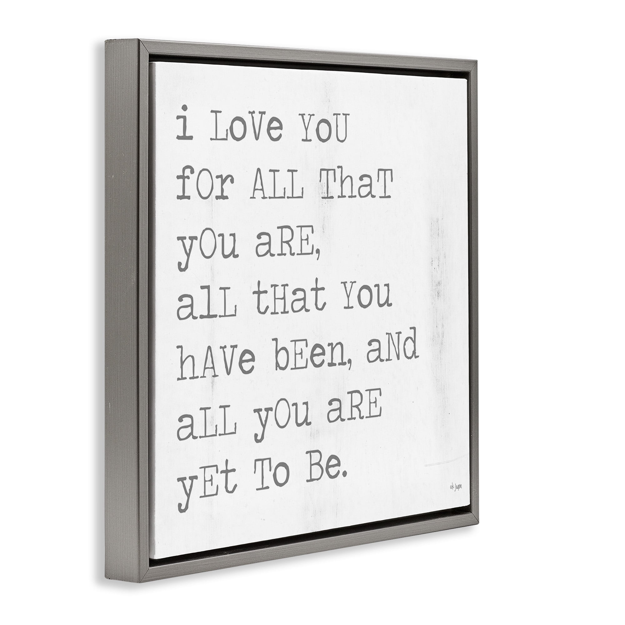 Stupell Industries Yet To Be Inspiring Phrase Typography Painting Gray Floater Framed Canvas Art Print Wall Art, 18 x 18