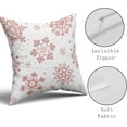 thumbnail image 4 of Pink White Snowflakes Winter Christmas Pillow Covers 16x16 Set of 2 Xmas Snow Holiday Decoration Print Decorative Outdoor Pillowcases Seasonal Farmhouse Throw Cushion Case Decor for Couch Sofa Bed, 4 of 6