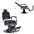 thumbnail image 5 of BarberPub Heavy Duty Vintage Barber Chair All Purpose Hydraulic Recline Salon Beauty Spa Black 3850, 5 of 7