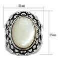 thumbnail image 2 of 3W186 - Rhodium Brass Ring with Precious Stone Conch in White, 2 of 4