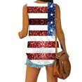 thumbnail image 5 of ZZwxWA Women's Independence Day Sleeveless Tank Camisole Tops Stars And Stripes Printing Casual V Neck Blouse Tunic American Flag 4th of July Tee Shirts White Large, 5 of 6