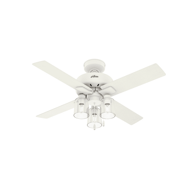 Hunter Fan 44in Pelston Ceiling In Matte White With Led Light And Pull Chain Com Hunter Fan 44in Pelston Ceiling In, 42 Crestfield 5 Blade Led Ceiling Fan
