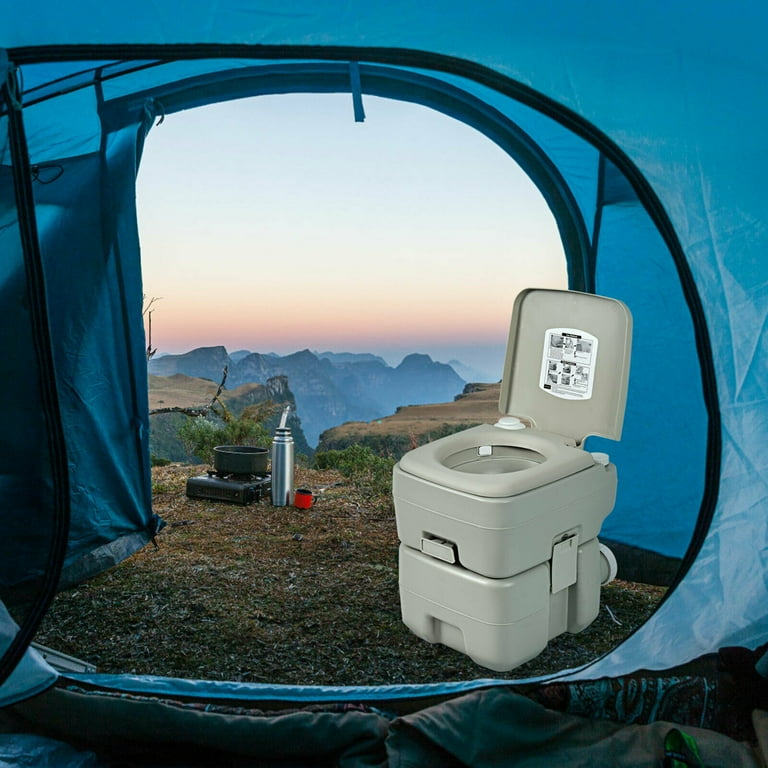 Gymax 5.3 Gallon 20L Portable Travel Toilet Camping RV Indoor