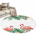 thumbnail image 6 of Pink Flamingo Birds Round Rug 3.3ft Washable Circle Entryway Rugs Non Slip Summer Tropical Plants Flowers Area Rug Indoor Floor Carpet for Bedroom Kitchen Living Room Home Office Dining Room Nursery, 6 of 8