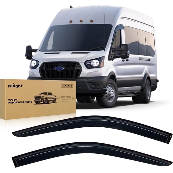 Nilight Window Visors for Ford Transit 2014 2015 2016 2017 2018 2019 2020 2021 2022 2023, Out-Channel Window Wind Deflectors Rain Guards -2PCS