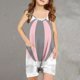 thumbnail image 2 of Odeerbi 5-13 Años Niñas Traje de Verano Impresión Linda Camisola Romper Casual Respirable Cómodo Suspender Overalls Pantalones Cortos Con Bolsillos, 2 of 5