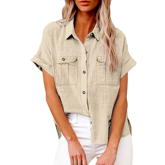 Seductiva Women's Soft Knit Long Sleeve Tee Women's Spring Autumn Casual Double Pocket Split Long Sleeve Cotton Shirt Top Loose Fit Lightweight Tunic Shirts Fashion Basic Tees