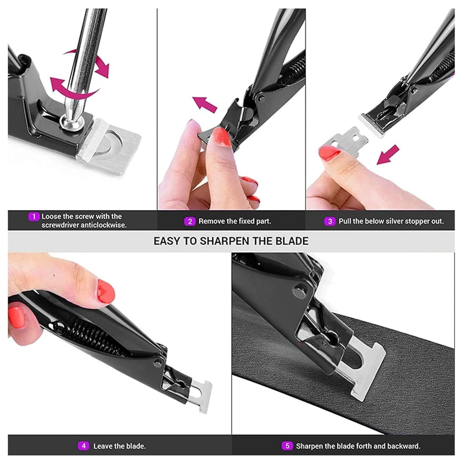 3 PC Professional Acrylic Nail Clippers Durable Stainless Steel, Titanium-Coated for Manicure & Pedicure, Versatile for All Nail Types, Ideal Gift for Nail Art Enthusiasts