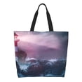 thumbnail image 1 of Disketp lighthouse Waves Torrential Rain Bolsa Tote Estampada para Mujer, Bolso de Hombro y de Mano para Compras y Viajes, 1 of 8