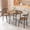 Brown, variant on Homall 3 Piece Wood and Metal Dining Table Set, Small Dining Table for 2, Modern Dining Set for Living Room, Dining Room, Kitchen, Marble & Silver