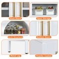thumbnail image 4 of SUPEER 73" Tall Metal Arched Display Cabinet, Arched Storage Bookcase with Glass Doors and Two Drawers, Curio Cabinet, Kitchen Pantry Cabinet for Living Room, Assembly Required, White, 4 of 7