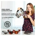thumbnail image 3 of Drevy Glass Electric Kettle Hot Water Boiler 1.7 Liter ProntoFill Tech Portable Kettle w/ Set Temperature Control, 1500W Keep Warm BPA w/ Stainless Steel Base & Tea Maker Infuser - Silver KG733S, 3 of 8