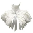 thumbnail image 2 of Capa gótica de plumas sintéticas, bufanda, juego de rol, fácil de usar, chal único para el hombro Blanco, 2 of 9