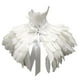 thumbnail image 2 of Capa gótica de plumas artificiales para hombrera, bufanda para disfraz de cosplay, plumas falsas Blanco, 2 of 9