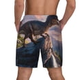 thumbnail image 2 of Lsque Mens Swim Trunks Sunset Cliff Dinosaur Pattern - Bathing Suit Compression Liner - Beach Swim Shorts Swimwear - (S-3XL) - Stretch Quick Dry -Medium, 2 of 9