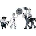 thumbnail image 3 of Disney / Pixar Woody's Roundup Woody, Jessie, Bullseye & Stinky Pete Action Figure 4-Pack (Black & White Monochromatic), 3 of 3