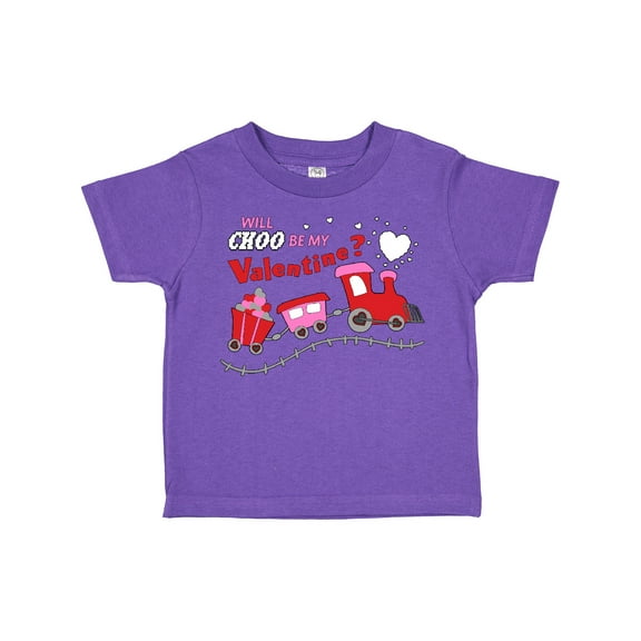 Inktastic Will Choo Be My Valentine? Valentine's Day Train Boys or Girls Toddler T-Shirt