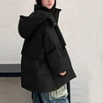 thumbnail image 6 of AHTJRT Puffer Jackets for Boys Girls Zip-Up Hooded Outerwear with Pockets Warm Heavyweight Puffy Coats Fashion Colorblock Outerwear Black 9-10 Years, 6 of 7