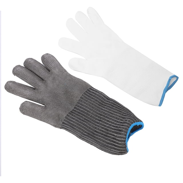 Guantes de protección, guantes de alambre de acero inoxidable, guantes de seguridad, guantes resistentes a cortes, rendimiento de primera categoría