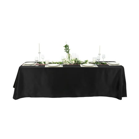 

Table Tek Rectangle Black Polyester Cloth Table Cover - Hemmed - 90 x 132 - 1 count box