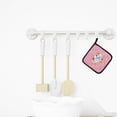 thumbnail image 3 of Great Pyrenees Pink Flowers Pair of Pot Holders, 3 of 4
